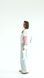 Жіночий вишитий світшот білого кольору з червоною вишивкою S 710 фото 4